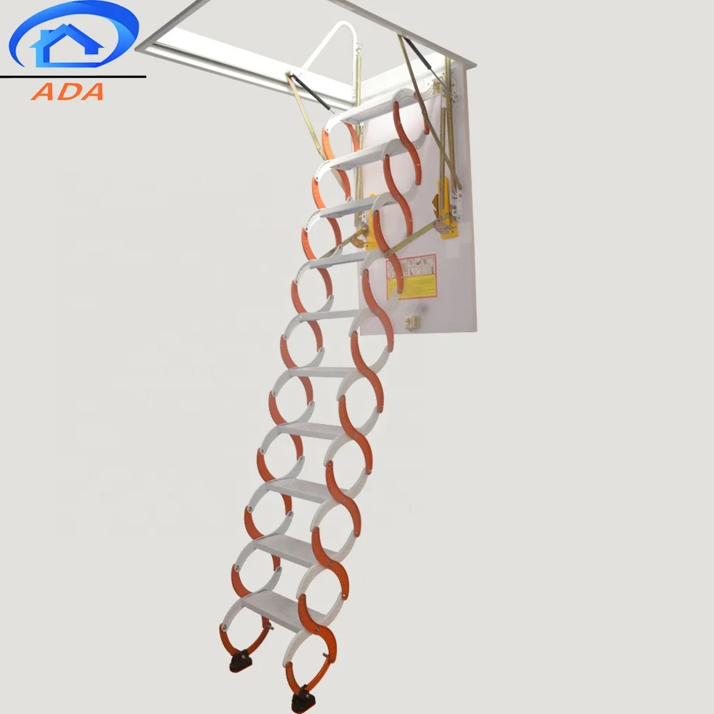 Sliding Attic Stairs System Loft Trap Door and Folding Step Ladder