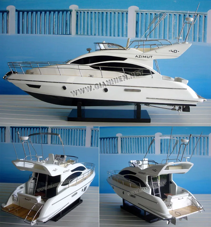 AZIMUT 40 MODERN YACHT - WOODEN MODEL BOAT