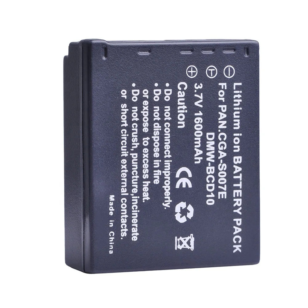 Batterie d'origine pour PANASONIC Lumix pour CGA-S007, CGA-S007A, CGA-S007E, DMW-BCD10