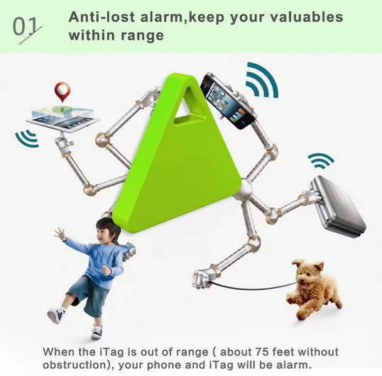 
Анти-потерянный пульт дистанционного спуска селфи-камеры беспроводной синий зуб Finder для Phonoe ключ ПЭТ кошелек 