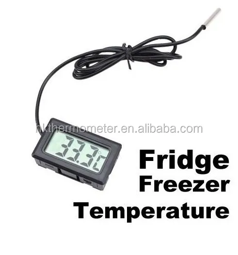 Compact LCD Digital Display Black Thermometer Temperature Sensor