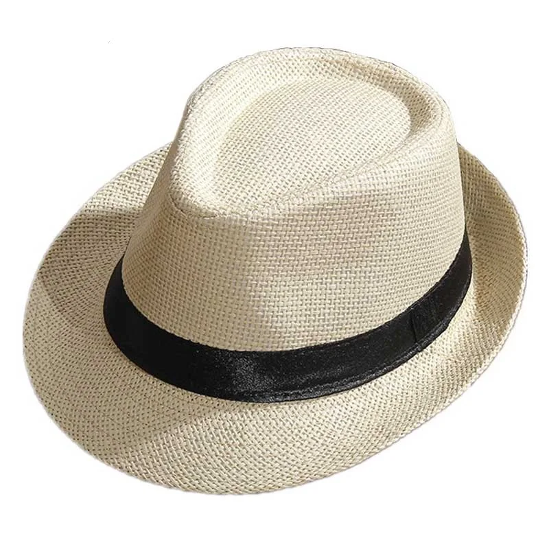 Verano Niños Chicos para hombre Sombrero de Paja Tipo Fedora Trilby Chica Playa Sol Gorra Sombrero de Jazz Panamá
