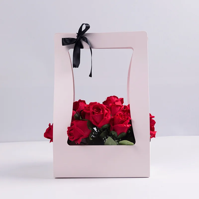 Personalized Creative Design Portable Bouquet Flower Carrier Gift Packing Paper Bag