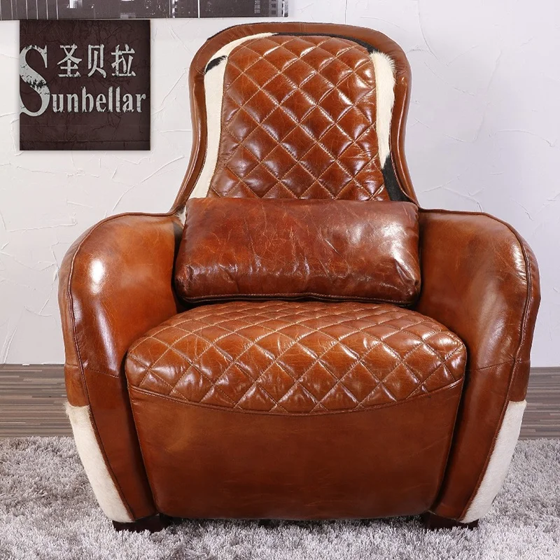 British Handmade Arm Chairs Saddle Armchair Lounge Chair Tan Living Room  Vintage Luxury Cow Hide Distressed Leather Piece