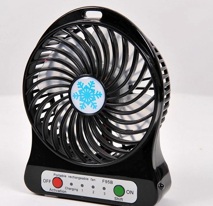 Ventilateur De Bureau 12.7cm à Piles/USB - 4 Vitesses - Rotation 360° - Fonction Aromathérapie - Vert