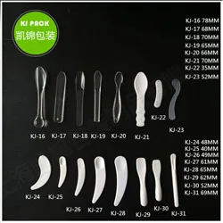 White Small Plastic Cosmetic Spatulas for Facial Eye Cream Spoon Scoop Makeup Spatula Supplier Custom