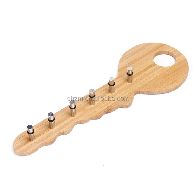 wooden key shaped key holder