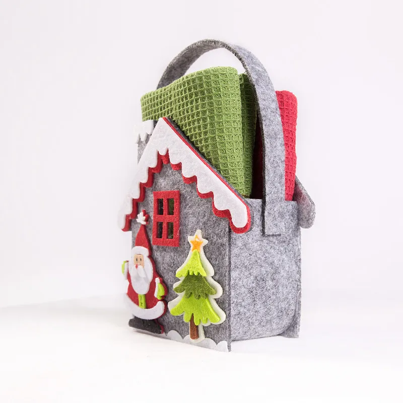 2021 Santa Claus Shaped Basket with Cotton Waffle Towel Christmas Gift Ideas
