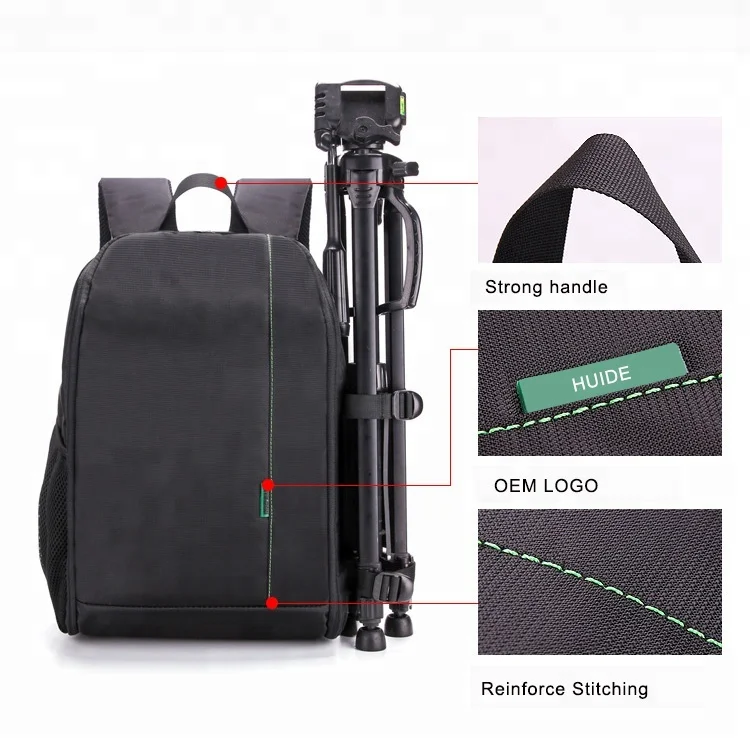 
Водонепроницаемый ударопрочный рюкзак для камеры с держателем для штатива и Набор для очистки для DSLR, беззеркальной камеры, вспышки, объектива 
