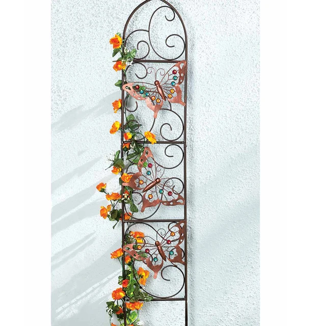 Butterfly Art Yard Plant Metal Trellis Stake Outdoor Garden Fence Buy