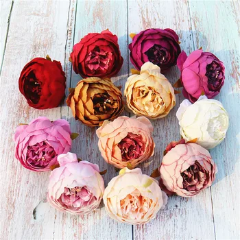ZERO Cheap Good Quality Colorful Faux Artificial Flower Heads Panel Silk Peony Head Flower For Home Garden Wall Flower