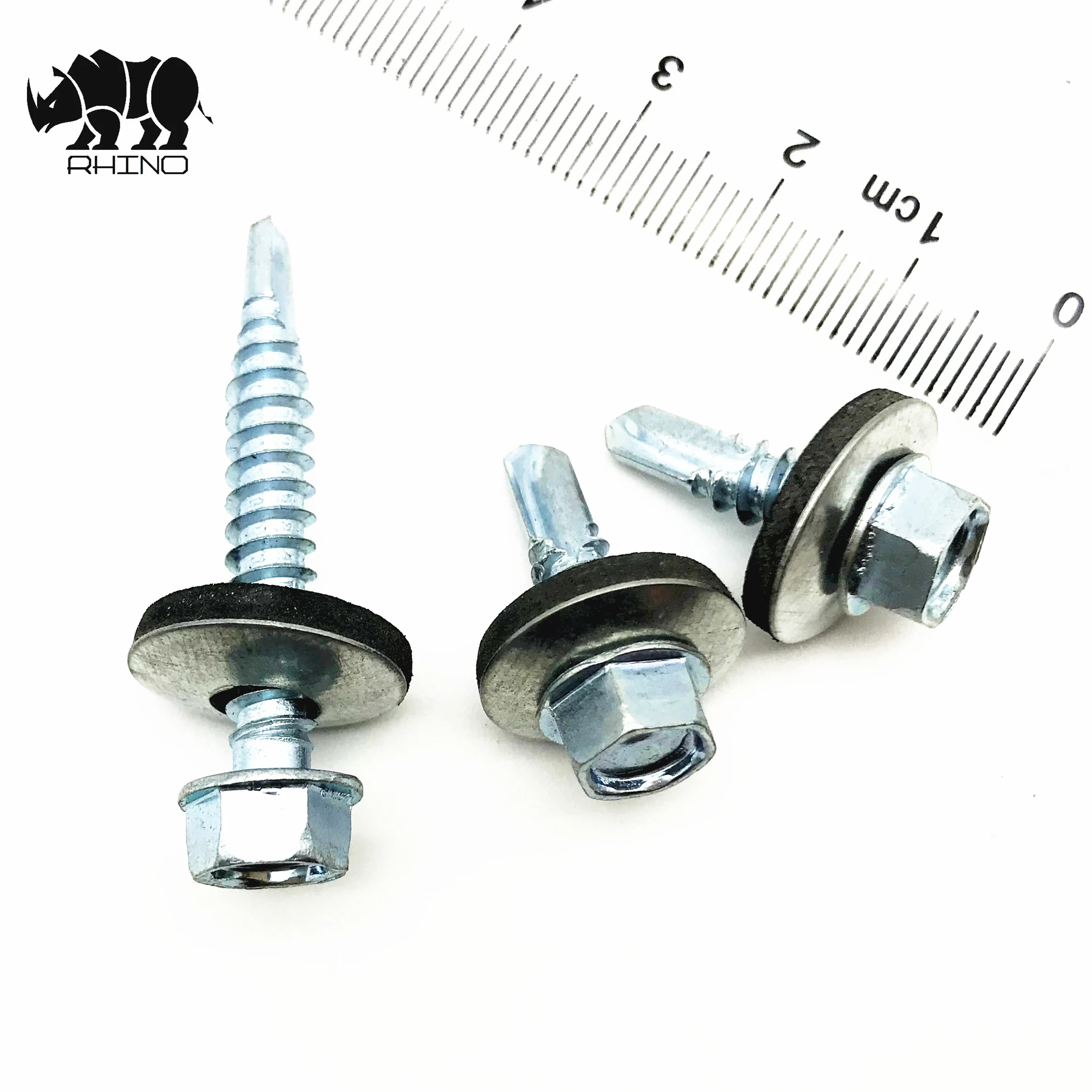 50pcs #10 X 1” Stainless Hex Washer Head Self-Drilling Tek Screws – 410 Stainless Steel, Full Thread
