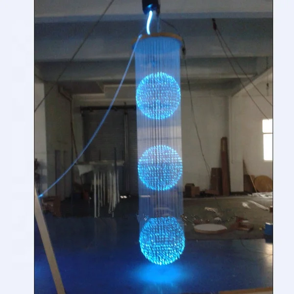 Customized Colorful Fiber Optic Dropping Ball Chandelier for Ceiling with 24keys Remote Controller Dia60cm Height2.5m