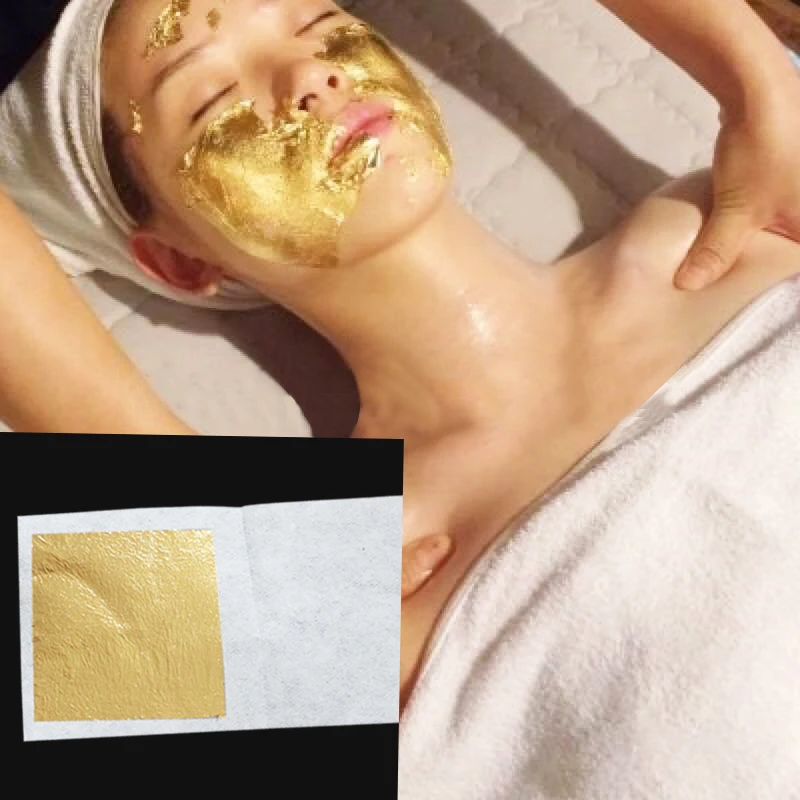 2.5X2.5 см; Лидер продаж; Цвета: золотистый уход за лицом золотой кожей 99% 24K нежный и глянцевый для ухода с покрытыем цвета чистого 24 каратного золота лист бумаги