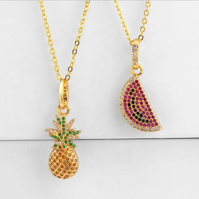 gold plated pineapple necklace