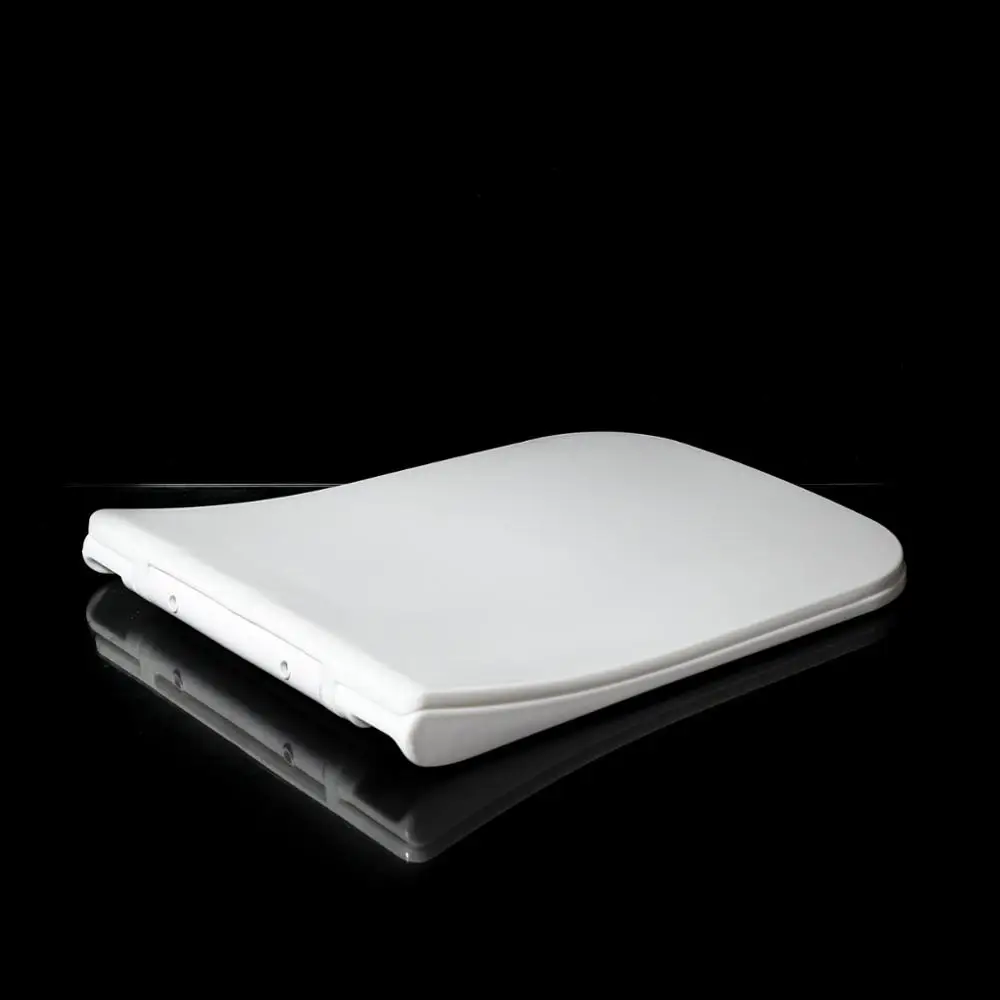 QQ Hinge Squared Shape Soft Closing Mechanism Thin Toilet Seat Cover Lid