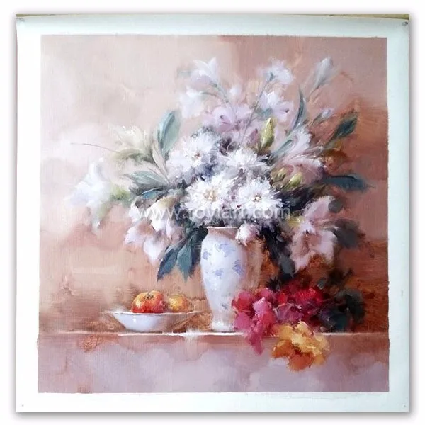 手作りの印象派の静物画シンプルなキャンバス白い花の油絵 Buy 花の絵画 シンプルな花の絵画 白花の絵画 Product On Alibaba Com