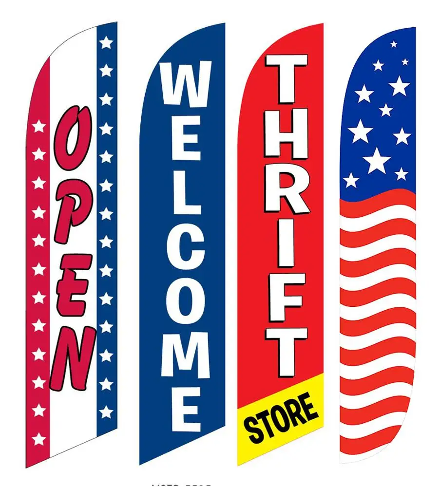 Outdoor Flying Wind Resistant Printing Advertising Blade Cheap Teardrop or Feather Banner Beach Flag Hardware for Car
