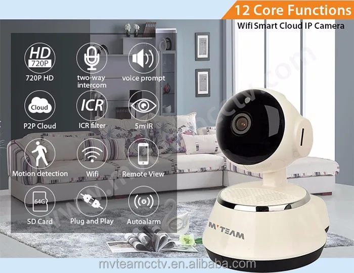 Smart Mini Security System IP WIFI Cctv Camera 720P V12 Android Mobile App