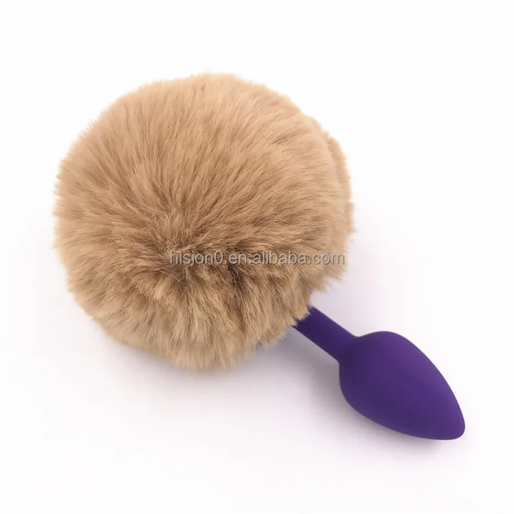 Colorful Many Colors Choice Silicone Cute Round Soft Short Fuzzy 8cm Pompom Tail 3 Sizes Ass Intruder Anal Stopper Butt Plug