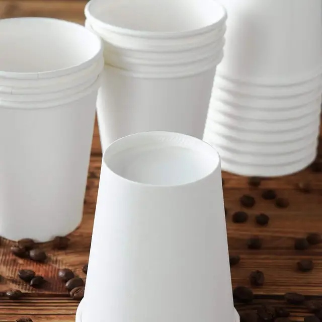 8 oz pure white for Hot and cold drinks, Disposable Paper Coffee Cups for Cafes, Bistros, Parties, and Events Daily use