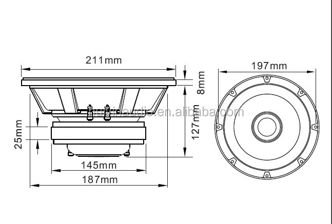product huiyin oem factorys 8 inch full frequency coaxial speaker high power 8 ohm 600w output professional aluminum material 900w-6