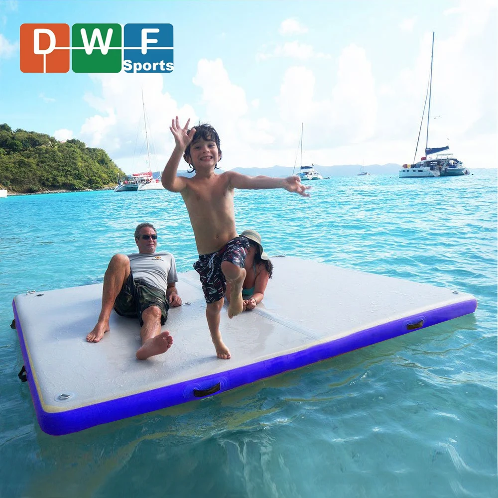 Inflatable Water Floating Platform Air Pontoon Dock Swimming Pool Work Raft