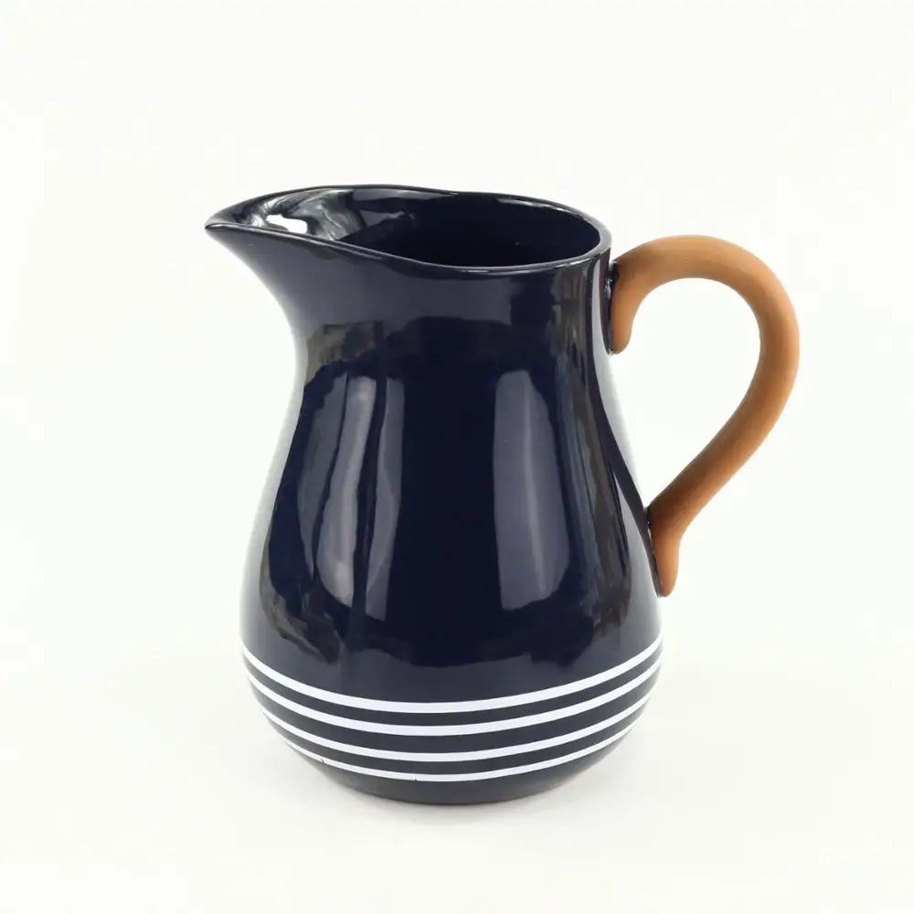 Porcelain Ceramic Custom Water Pitcher with Logo,decorative Ceramic Clay Milk Jug
