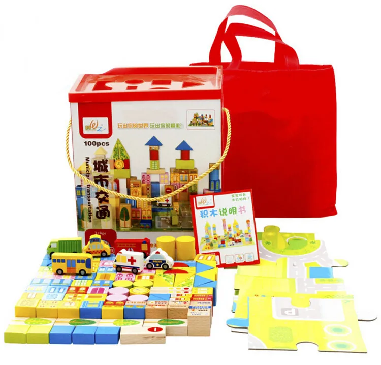 FQ бренд оптовые хит продаж просвещение 100 шт. городской трафика сцена мини деревянные магнитные