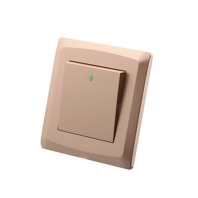 China Supplier New Arrival UK Standard Rose Gold 10A 1/2/3/4 Gang Home Wall Switch