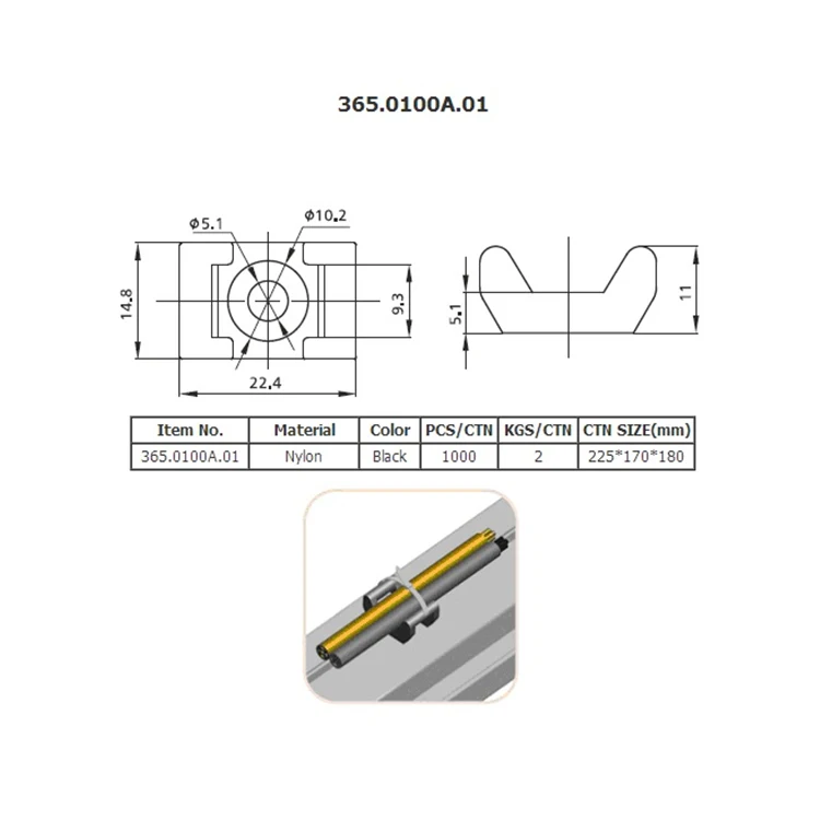 OEM plastic wire clamp quick mount system aluminum profile