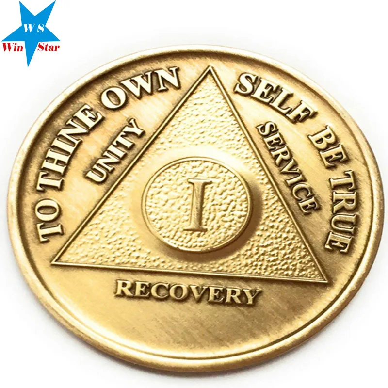 7 YEAR AA GOLD/SILVER Tone Bi-Plated Alcoholics Anonymous CHIP COIN MEDALLION 