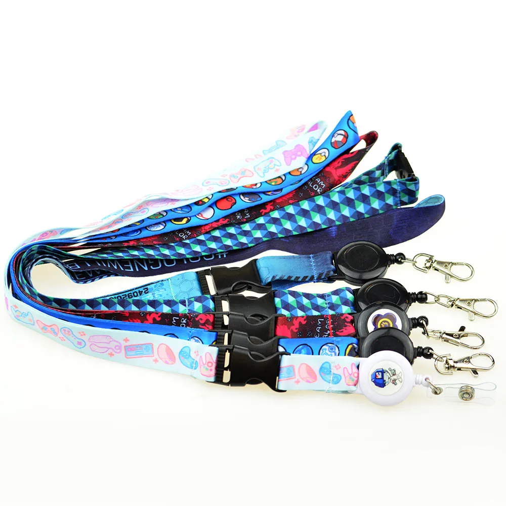 Artigifts Custom Designer Heated Transfer Printing Thin Straps Lanyard Neck Retractable Lanyard Id Card Badge Holder Accessories