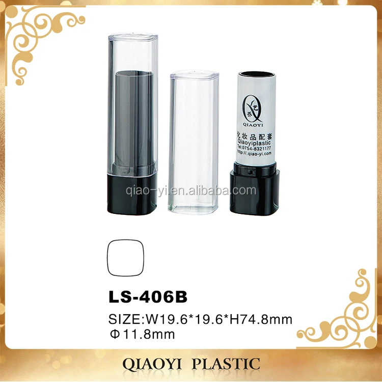 Hot sale cosmetic packaging black lipstick tube clear plastic lipstick tubes container