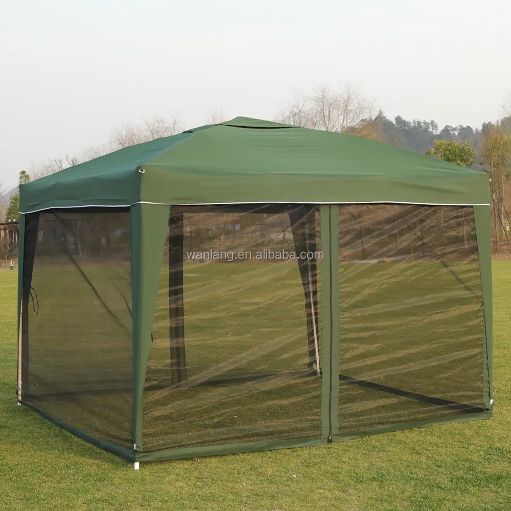 Портативный 3x3 м легко всплывающий навес для заднего двора палатка стальная рама с москитной сеткой