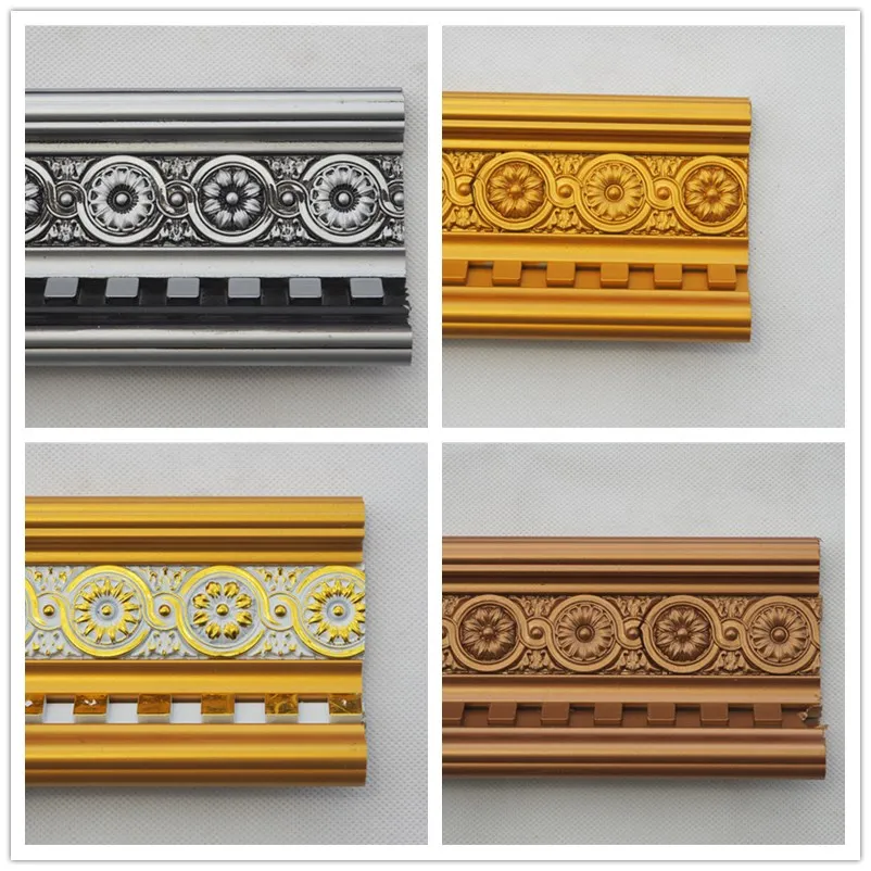 Customization Design Shining Golden Ps Plastic Large Size Crown Moulding for Ceiling Cornice Interior Decoration