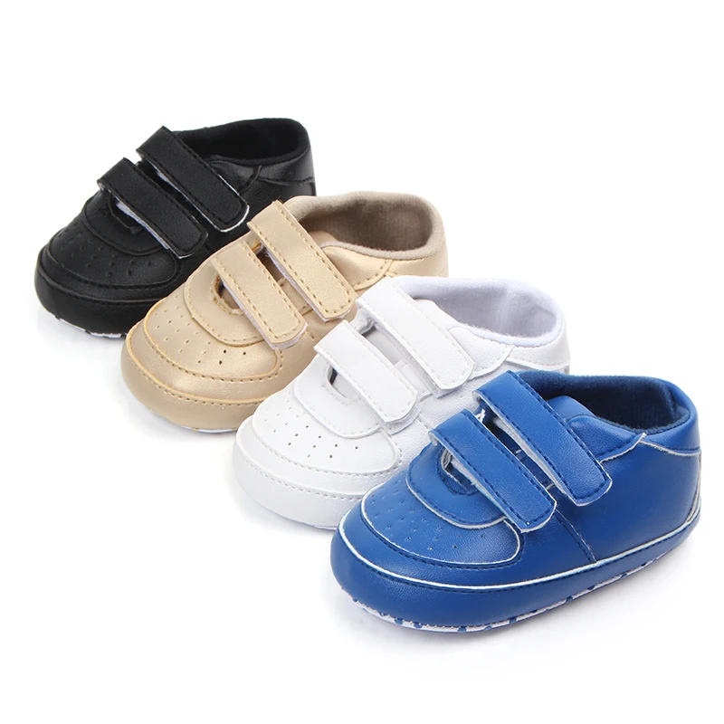 Wholesale Infant Baby PU Leather Sneaker First Walkers Shoes Cribster Anti-Slip Shoes Baby Boys Girls 0-18M
