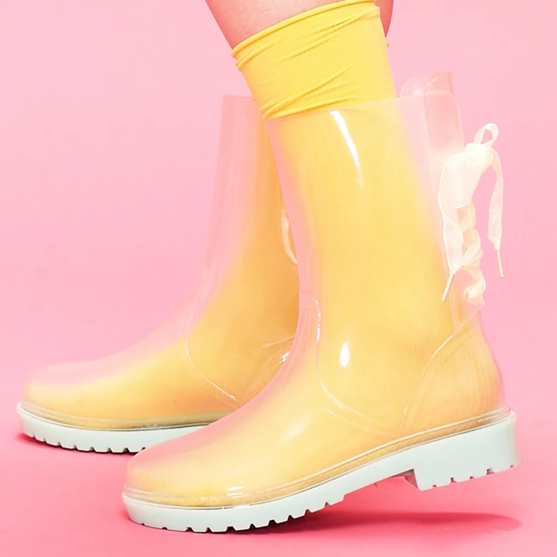 transparent jelly boots