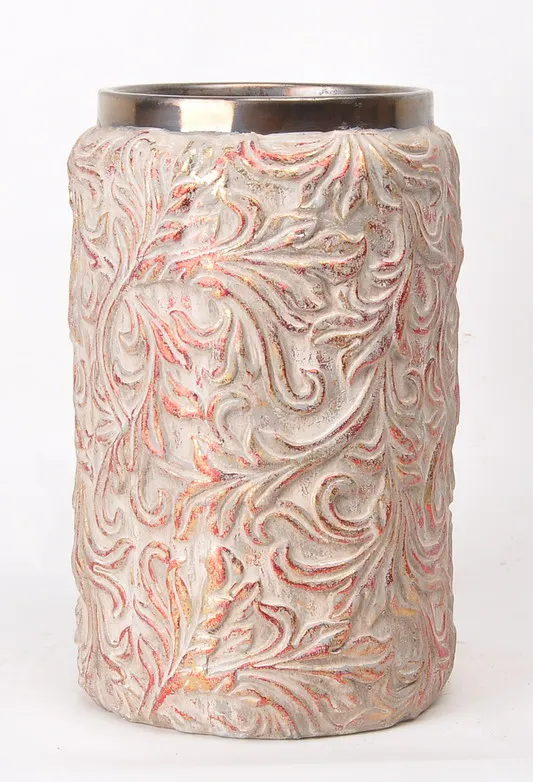 Chaozhou Factory Great Quality Bronze Color Luxury Cylinder Shape Antique Chinese Porcelain Vase with Gold Rim