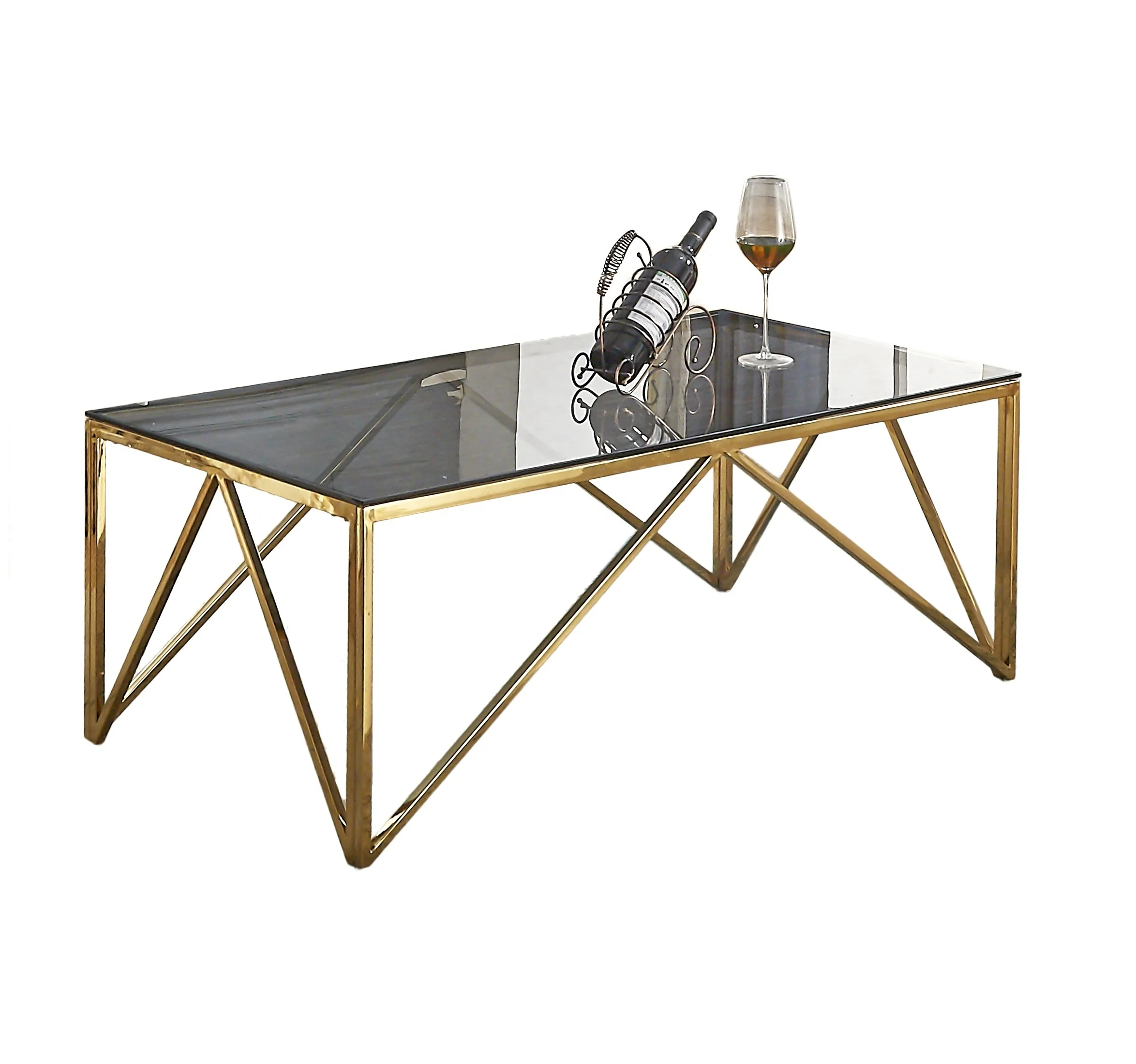 Stainless Steel Gold Plated Low Narrow Coffee Table Glass Top Middle Table Furniture Stores Coffee Tables Buy Low Narrow Coffee Table