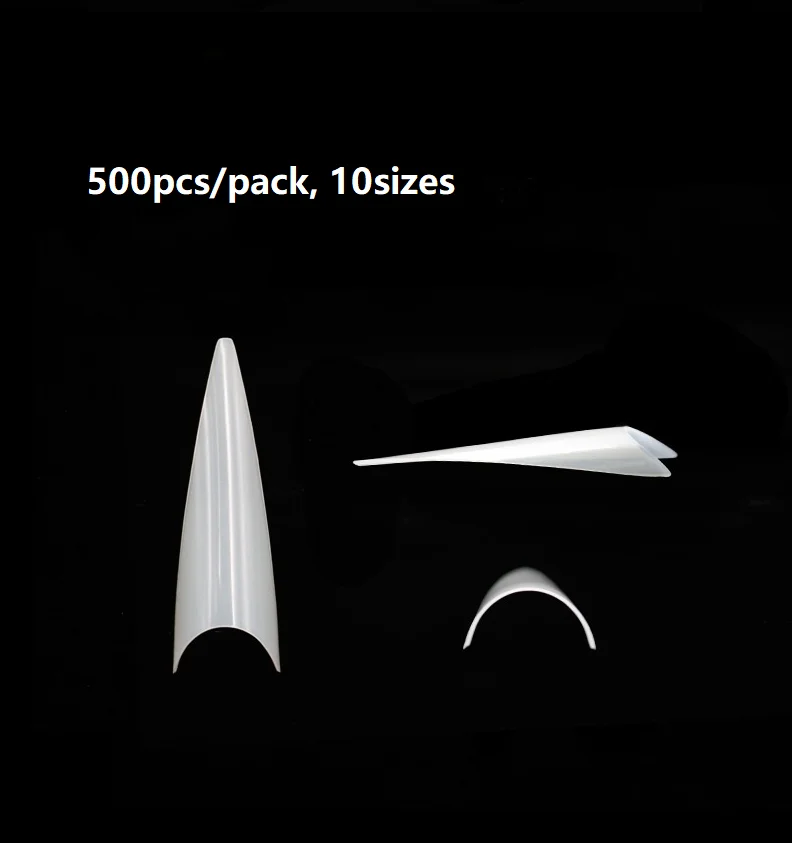 Yimart 500 шт. акриловые бусины средней длины на каблуке-шпильке для ногтей советы острым носком накладные ногти