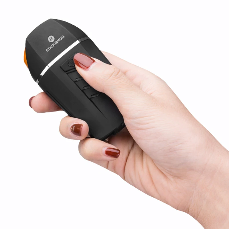 ROCKBROS 2 in 1 Remote Control Bicycle Electric Bell Bicycle Front Light Cycling 350LM USB Rechargeable Handlebar Flashlight