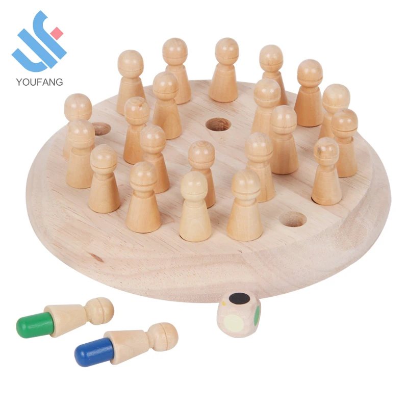 
 YF-L0214 деревянные шахматы развивающие игрушки Красочные логические деревянные шахматы памяти  