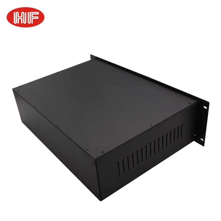 Customized Sheet Metal Box Fabrication Design Black Industrial Electronics 19 Inch 3U Rack Mount Case Server Chassis Enclosure