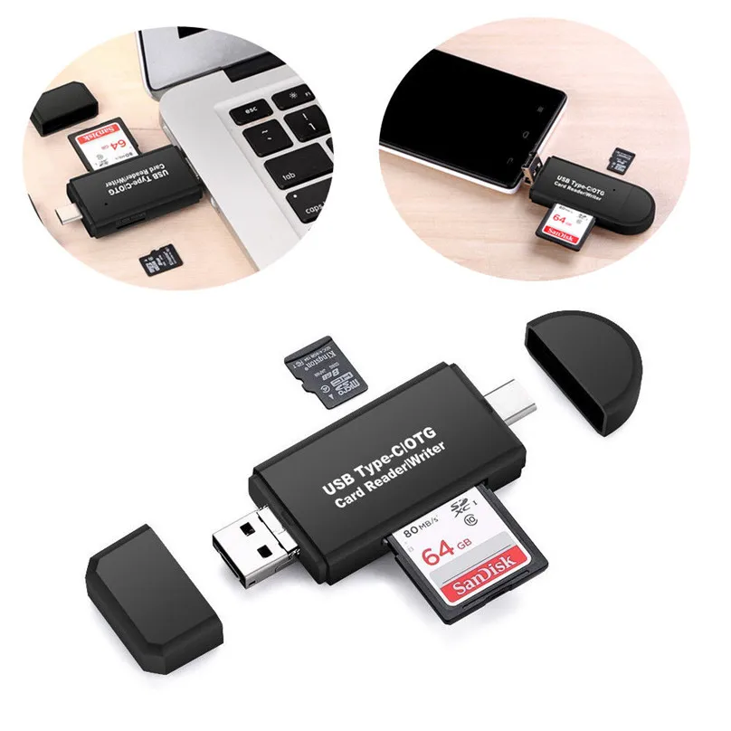 High Speed 2 In 1 USB 3.0 Memory Card Reader Flash Adapter Micro Sd Sdxc Tf Card A 841219 - Foto 8