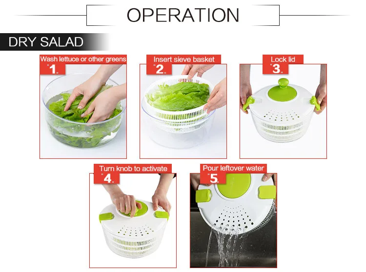 Multi Kitchen 4l Salad Set Hand Vegetable Grater Slicer Vegetable Dryer