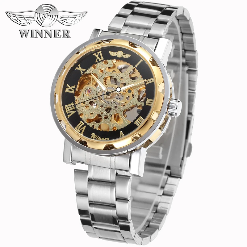 Luxury Gold Skeleton Automatic Watch - No Battery Needed
