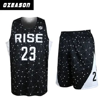 Custom 2023 Plain Sublimated Basketball Wear Black Trend Youth