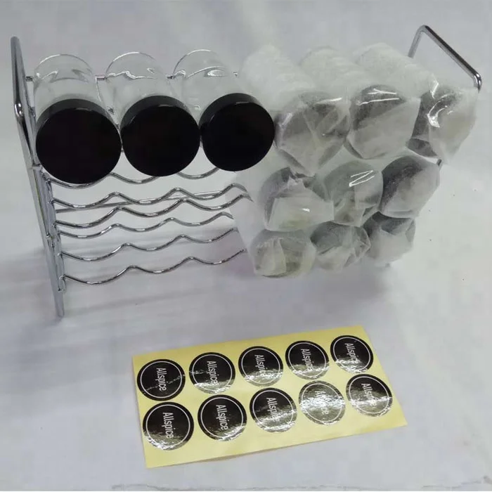18 Capacity 3 Tiers Spice Jar With Rack Kitchen Countertop Spice Rack With Jars Metal Spice Rack With Glass Jars