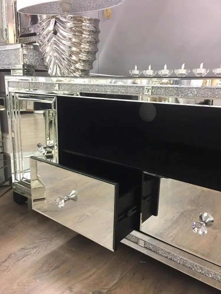 Sparkly Mirrored Console Table for Living Room & Entryway